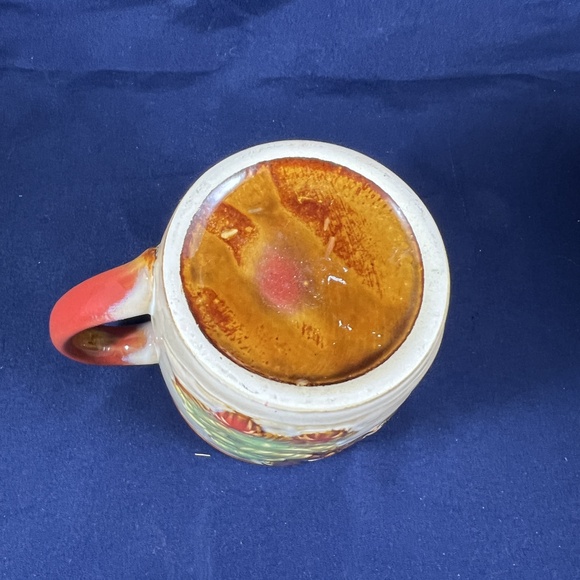 Winter Christmas Snowman Mug Cream Red Embossed Holiday Ceramic Drinkware - Picture 5 of 7